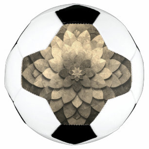 Antique Golden Mandala Art Textured Flower Soccer Ball
