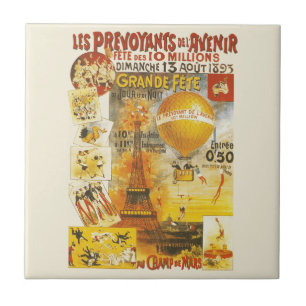 Antique Grand Fete Fair Paris Poster Tile
