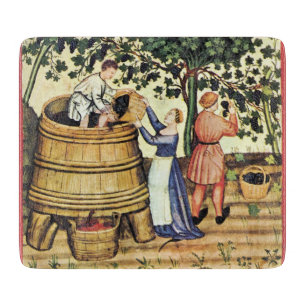 ANTIQUE GRAPE VINEYARD HARVEST Mediaeval Miniatur Cutting Board