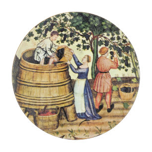ANTIQUE GRAPE VINEYARD HARVEST Mediaeval Miniatur Cutting Board