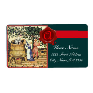 ANTIQUE GRAPE VINEYARD HARVEST WAX SEAL MONOGRAM