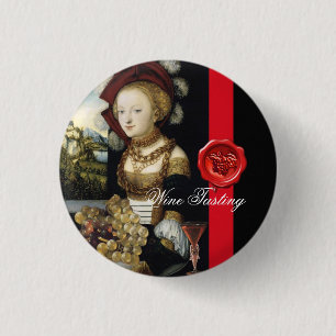 ANTIQUE GRAPE VINEYARD WINE TASTING PARTY WAX SEAL 3 CM ROUND BADGE