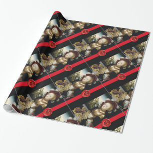 ANTIQUE GRAPE VINEYARD  WINE TASTING RED WAX SEAL WRAPPING PAPER