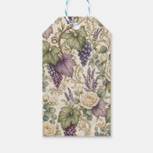 Antique Grapes, Lavender & White Roses Gift Tags