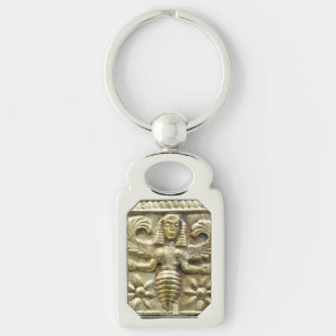ANTIQUE GREEK HONEY BEE GODDESS KEY RING