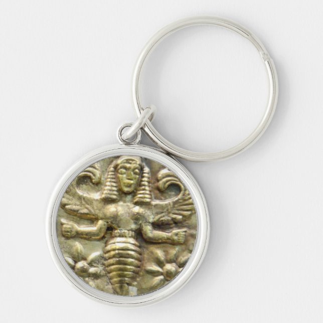 ANTIQUE GREEK HONEY BEE GODDESS KEY RING (Front)