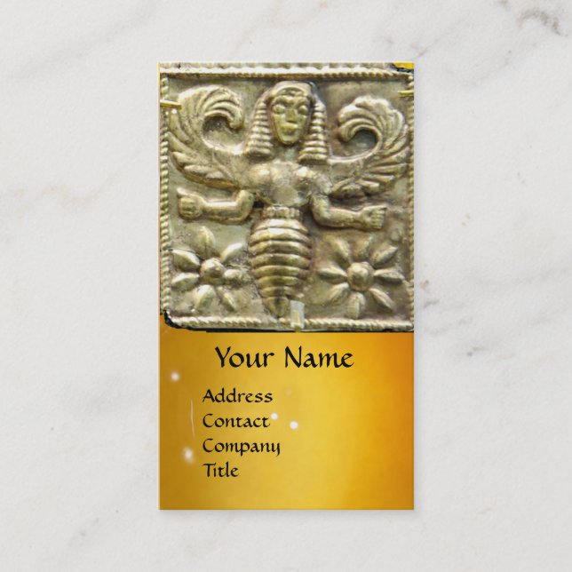 ANTIQUE GREEK HONEY BEE GODDESS WAX SEAL MONOGRAM BUSINESS CARD (Front)