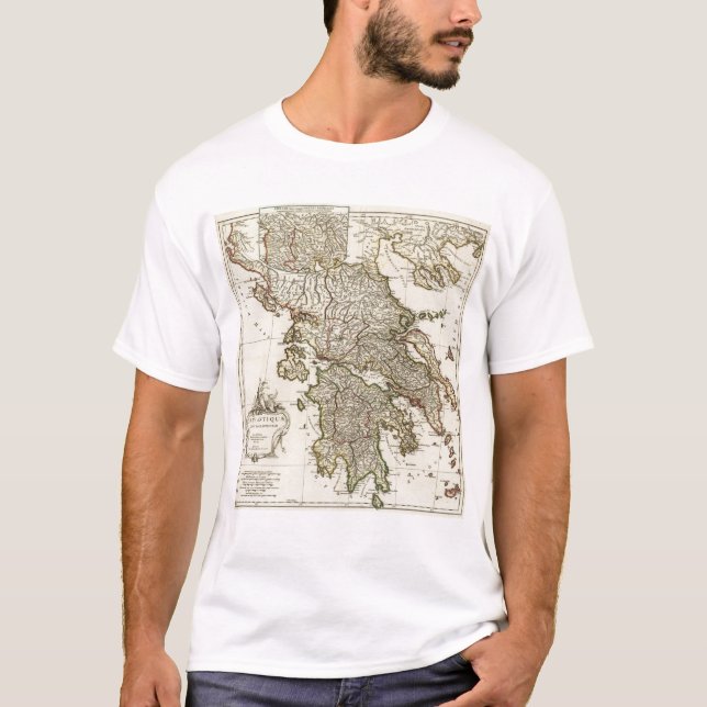 Antique Greek Map T-Shirt (Front)