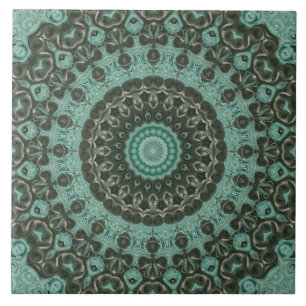 Antique Green Mandala Pattern Design Tile