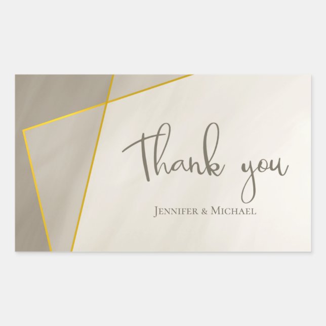 antique grey modern gold frame  rectangular sticker (Front)