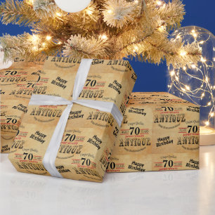 Antique Grunge Birthday   00th Birthday Wrapping Paper