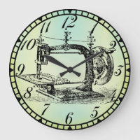 Antique Hand Crank Machine Sewing Room Clock v1