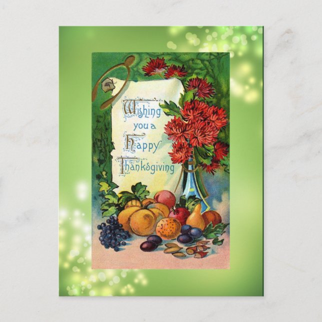 Antique Happy Thanksgiving Postcard Reproduction (Front)