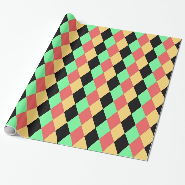 Antique Harlequin Wrapping Paper (Unrolled)