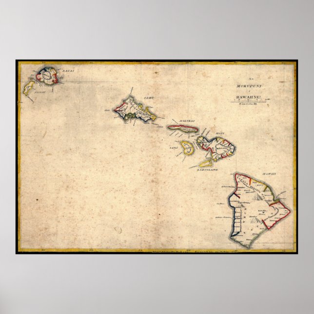 Antique Hawaii Map Poster (Front)