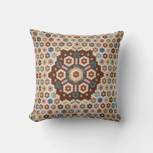 Antique Honeycomb Quilt Pattern - Folk Art Crafty Cushion