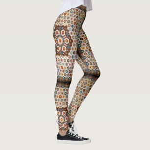 Antique Honeycomb Quilt Pattern - Folk Art Crafty Leggings