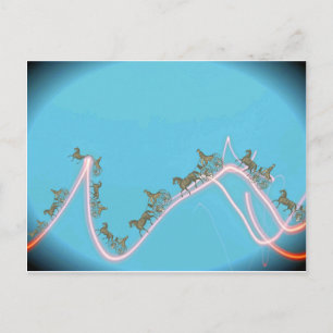 Antique Horse and Buggy 1870 Fantasy Trip on Neon Postcard