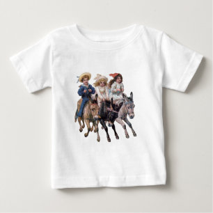 Antique horse pony children art baby T-Shirt
