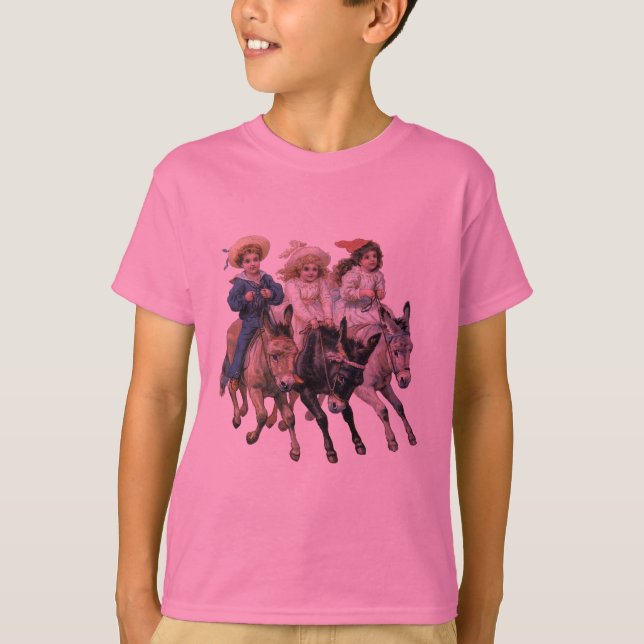 Antique horse pony children art T-Shirt (Front)