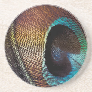 Antique Hues Peacock Feather Eye Coaster