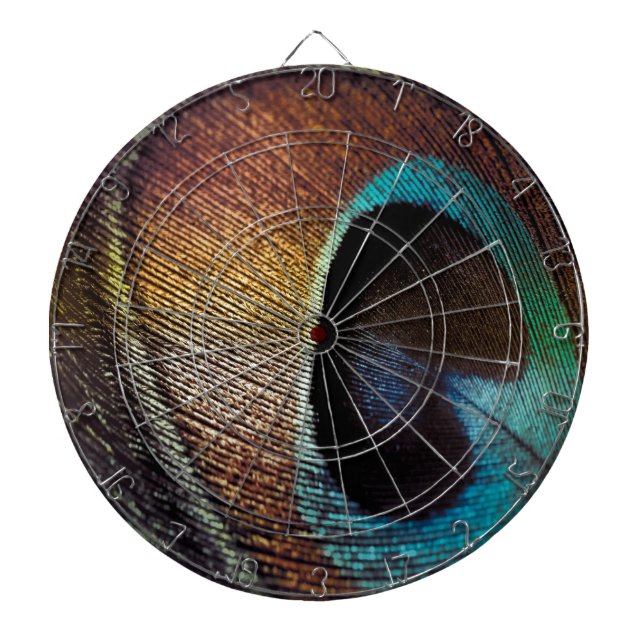 Antique Hues Peacock Feather Eye Dartboard (Front)
