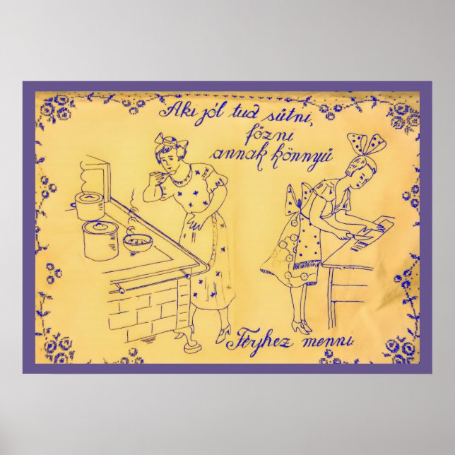 Antique Hungarian wall cloth design  Poster (Front)