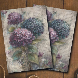 Antique Hydrangea Botanical Art Decoupage Tissue Paper