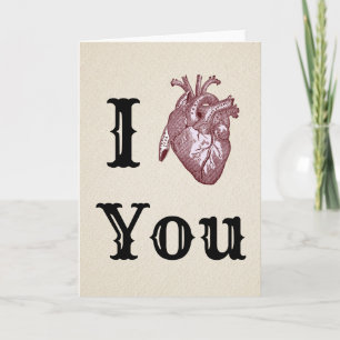 Antique I Heart You Card