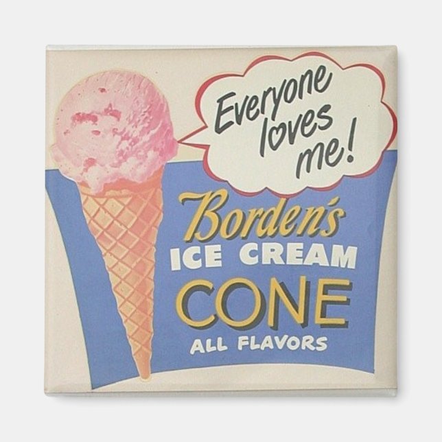 antique ice cream sign magnet (Front)