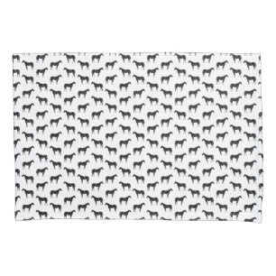 Antique Illustrated Horses CUSTOM BACKGROUND COLOR Pillowcase