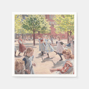 Antique Impressionist Sun Drenched Park Art Napkin