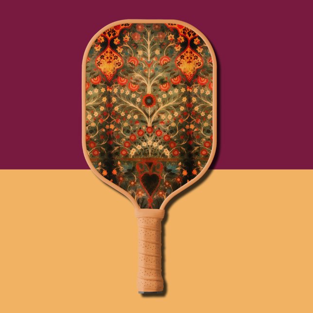 Antique  Indian  textile  design  - add name  Pickleball Paddle (Creator Uploaded)