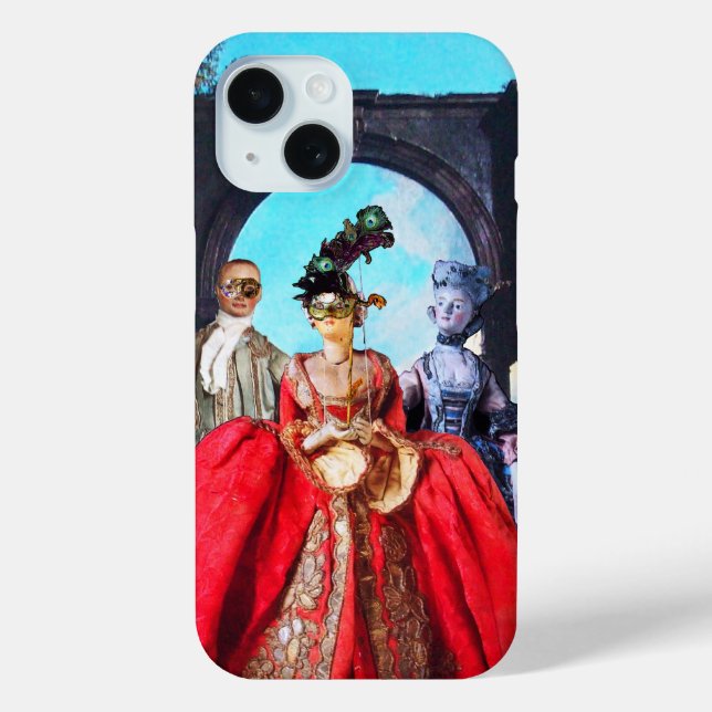 ANTIQUE ITALIAN PUPPETS AND MASKS MASQUERADE PARTY Case-Mate iPhone CASE (Back)
