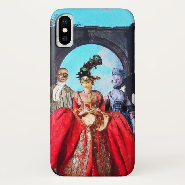 ANTIQUE ITALIAN PUPPETS AND MASKS MASQUERADE PARTY Case-Mate iPhone CASE (Back)