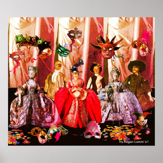 ANTIQUE ITALIAN PUPPETS MASQUERADE COSTUME PARTY POSTER (Front)