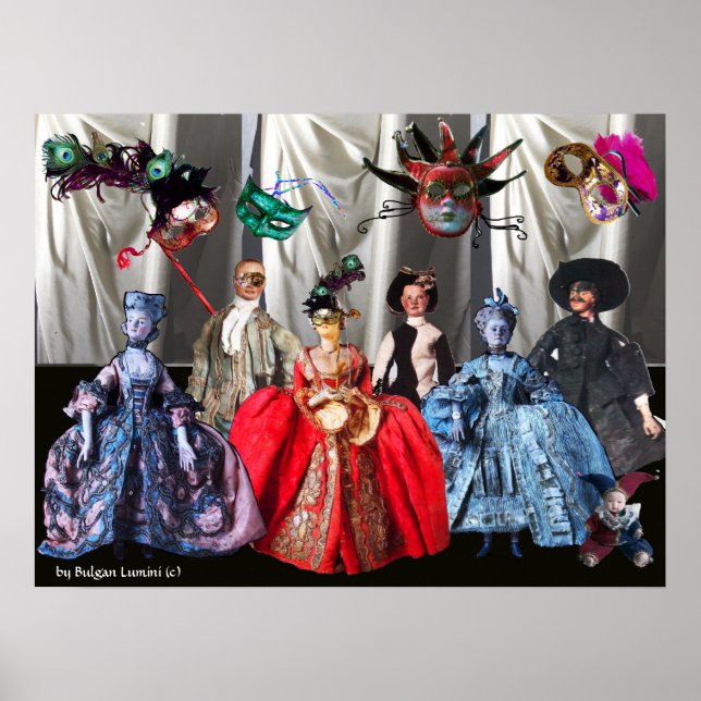 ANTIQUE ITALIAN PUPPETS MASQUERADE COSTUME PARTY POSTER (Front)