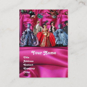 ANTIQUE ITALIAN PUPPETS MASQUERADE MASKS,COSTUMES BUSINESS CARD