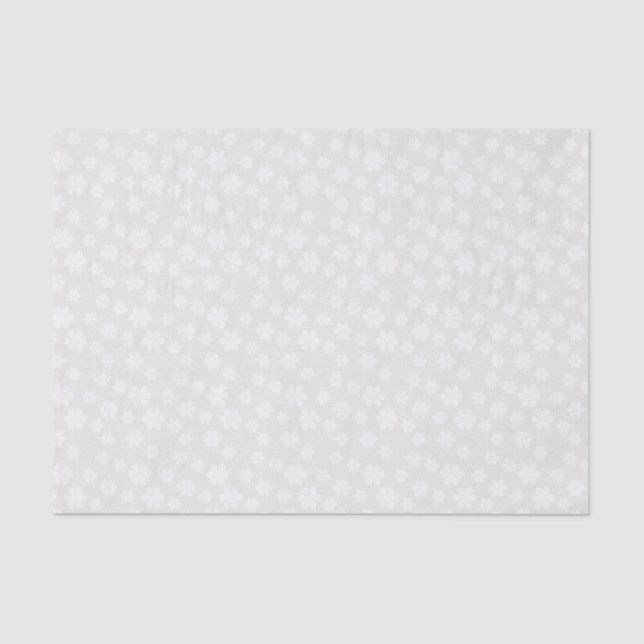 Antique Ivory and White Floral Tissue Paper (Front)