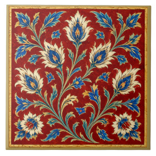 Antique Iznik Floral Mural Tile