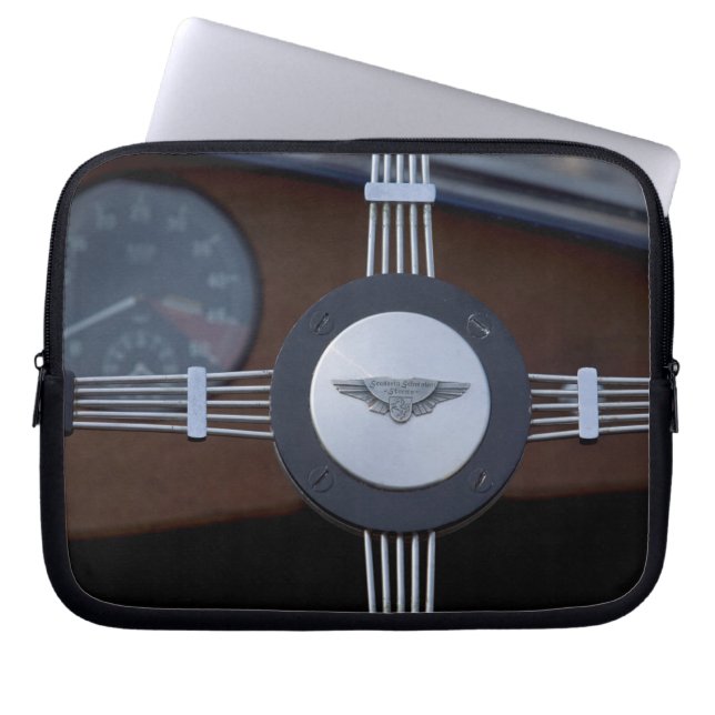 antique jaguar 3 laptop sleeve (Front)