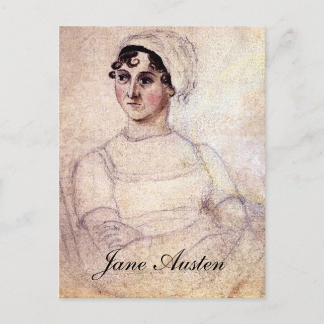 Antique Jane Austen Portrait Postcard (Front)