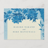 Antique Japanese Blue Cherry Blossom