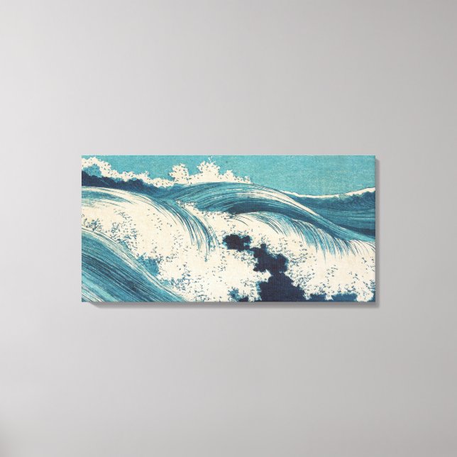 Antique Japanese Blue Waves Ocean Print (Front)