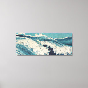 Antique Japanese Blue Waves Ocean Print