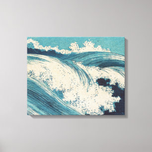 Antique Japanese Blue Waves Ocean Print