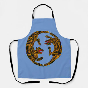 Antique Japanese Folk Art Tigers Apron