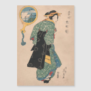Antique Japanese Kimono Woman Ukiyo-e Woodblock