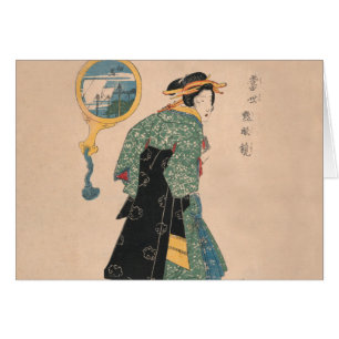 Antique Japanese Kimono Woman Ukiyo-e Woodblock