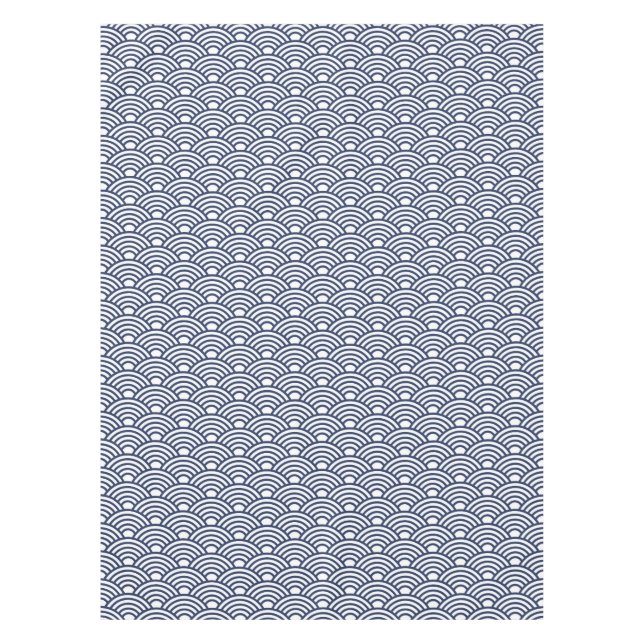 Antique Japanese Seigaiha Waves Tablecloth (Front)